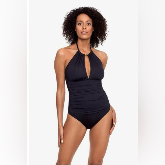 NEW w/Tags Lauren Ralph Lauren Beach Club Solids High Neck One Piece Swimsuit 12 - Picture 4 of 15
